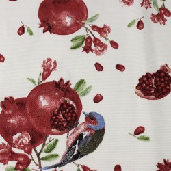 Интерьерная ткань Дак (DUCK), принт &quot;Гранат с птицей&quot; (на отрез)  в Фрязино