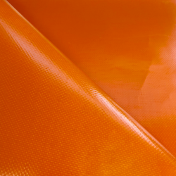 Ткань ПВХ 450 гр/м2, Оранжевый (Ширина 160см), на отрез  в Фрязино