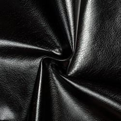 Ткань Дерматин (Кожзам) для мебели, цвет Черный (на отрез)  в Фрязино