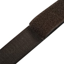 Контактная лента 40мм (38мм) цвет Тёмно-Коричневый (велькро-липучка, на отрез)  в Фрязино