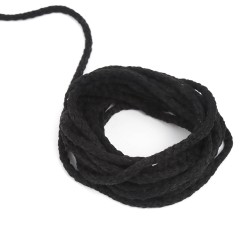 Шнур для одежды тип 2,  Чёрный (плетено-вязаный/полиэфир)  в Фрязино