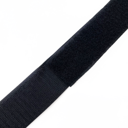 Контактная лента 40мм (38мм) цвет Черный (велькро-липучка, на отрез)  в Фрязино
